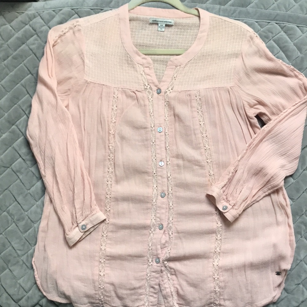 AE bohemian blush blouse, 3/4 sleeve, szie S